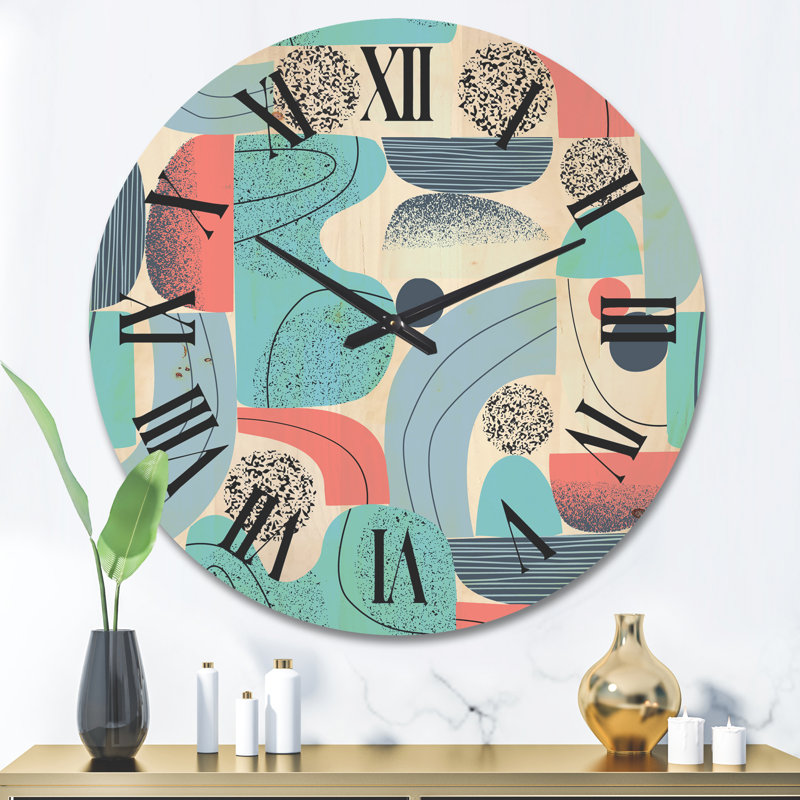 Horloge murale Shapes with Suns and Moons II, Très grand