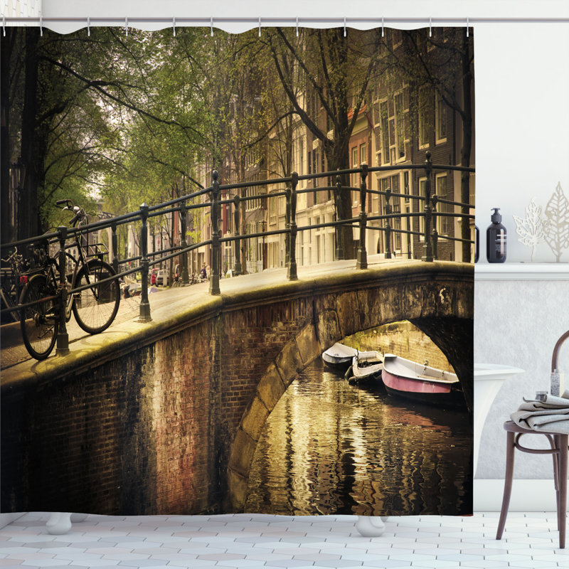 Ensemble de rideau de douche amour bridge canal Roloff, H 70 po x l 69 po