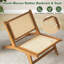 Chaise en bois de teck moderne Mid-Century avec siège et dossier en rotin tissé à la main 1 pièce Bay Isle Home ™