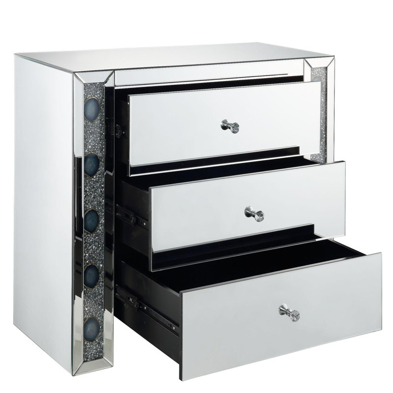 Sonia Mirrored & Faux Agate Console Cabinet (Assembled)
