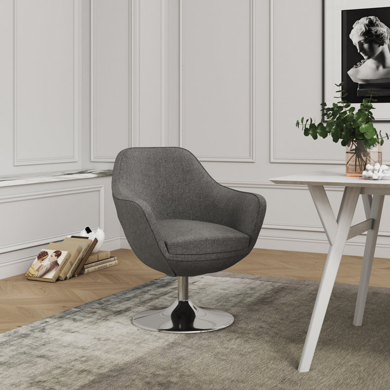 Fauteuil pivotant de 26,8 po Climax, Sergé de coton gris