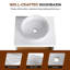 Meuble-lavabo flottant avec lavabo à vasque rond, meuble-lavabo mural avec tablette ouverte, comptoir durable, conception moderne peu encombrante-130547592
