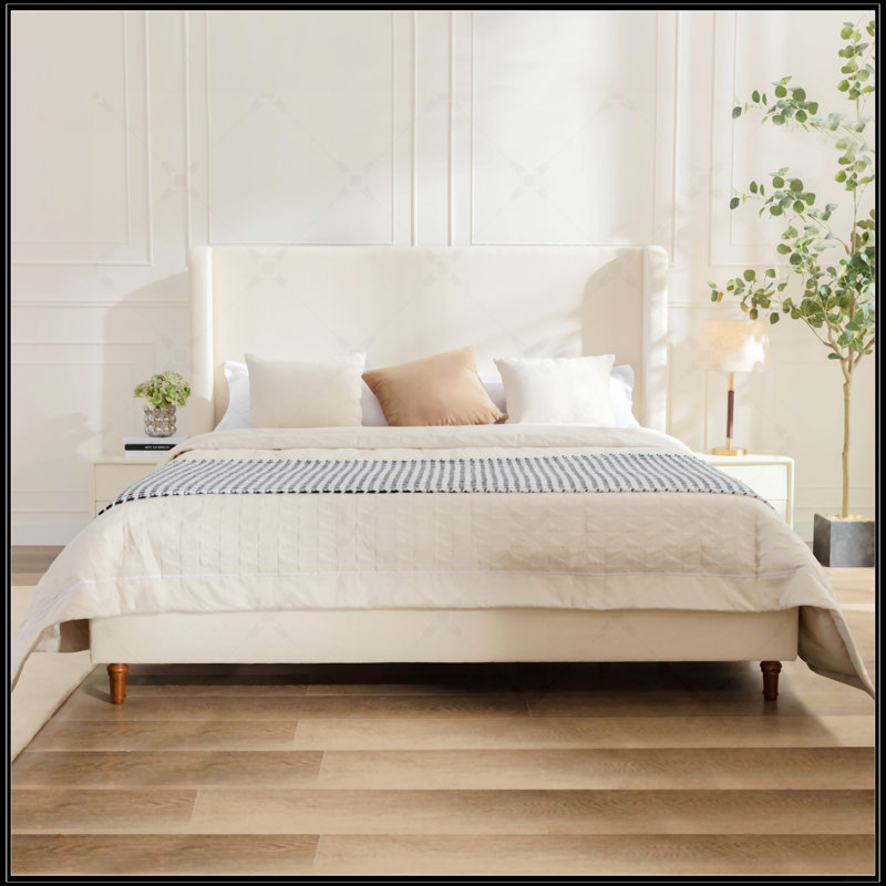 Upholstered Wingback Bed