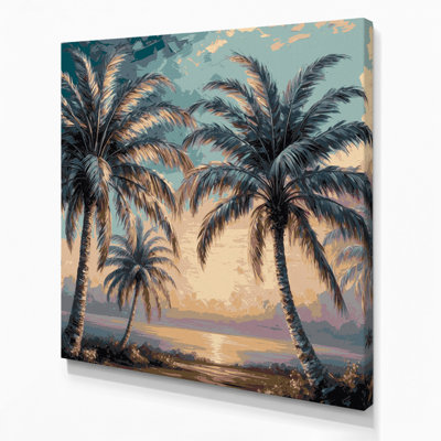 «Hawaiian Royal Palm», art mural sur toile noire