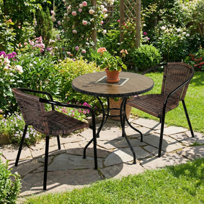 Haslemere 2 - Person Wicker Patio Dining Set with Round Table