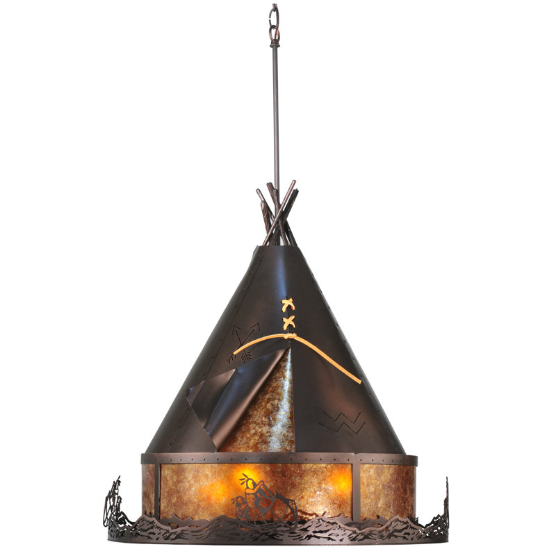 Rustic Lodge 2 - Light Pendant, 40" - 58" H x 24" W x 24" D