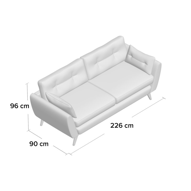 Etheredge 4 Seater Sofa, Blue, 100% Polyester
