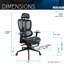 Chaise de bureau inclinable ergonomique en maille avec support lombaire et repose-pieds Ultimate