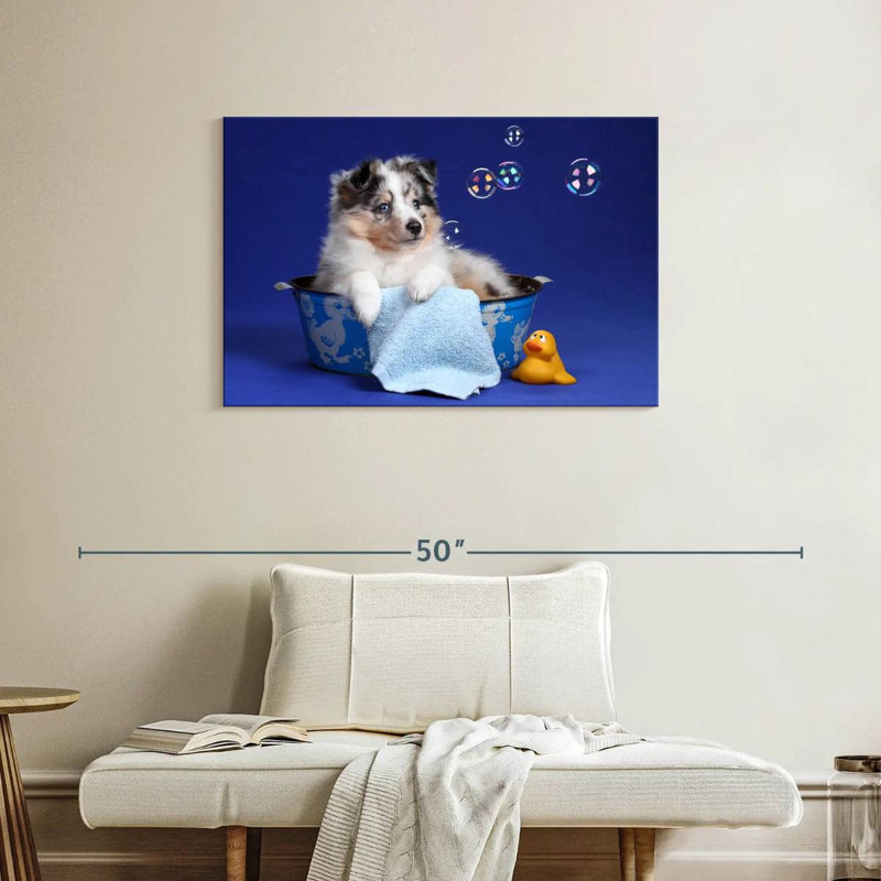 Brampt Puppy Bath Time, 24" H x 36" W