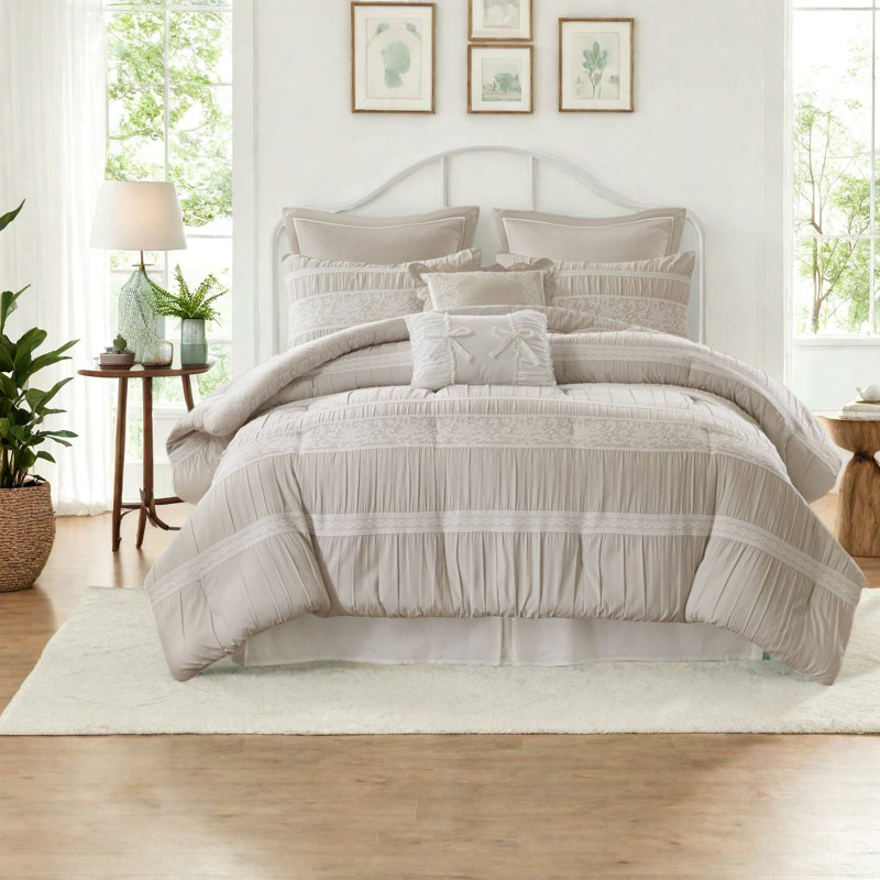 Ensemble de literie confortable en polyester 7 pièces, style jacquard grand chalet
