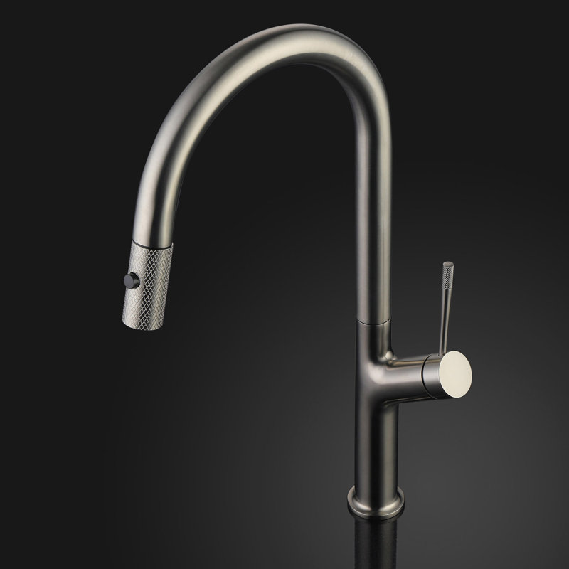 Maestro Bath Swan Pull Out Kitchen Faucet, Brushed Nickel
