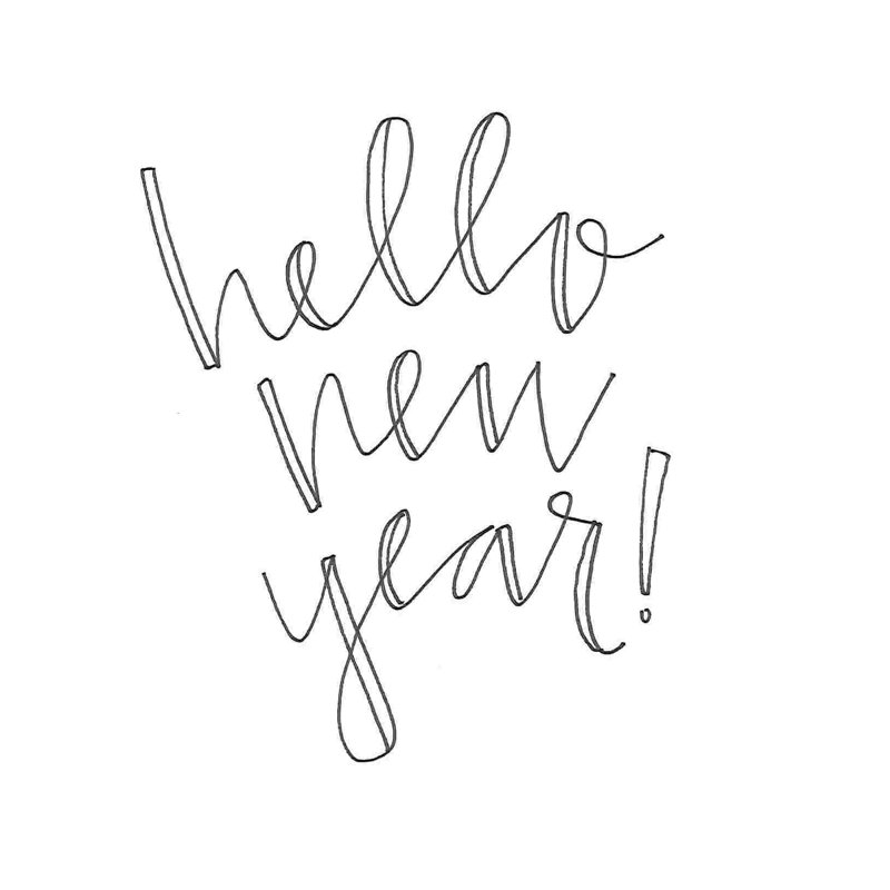 " Hello New Year ", 12" H x 12" W