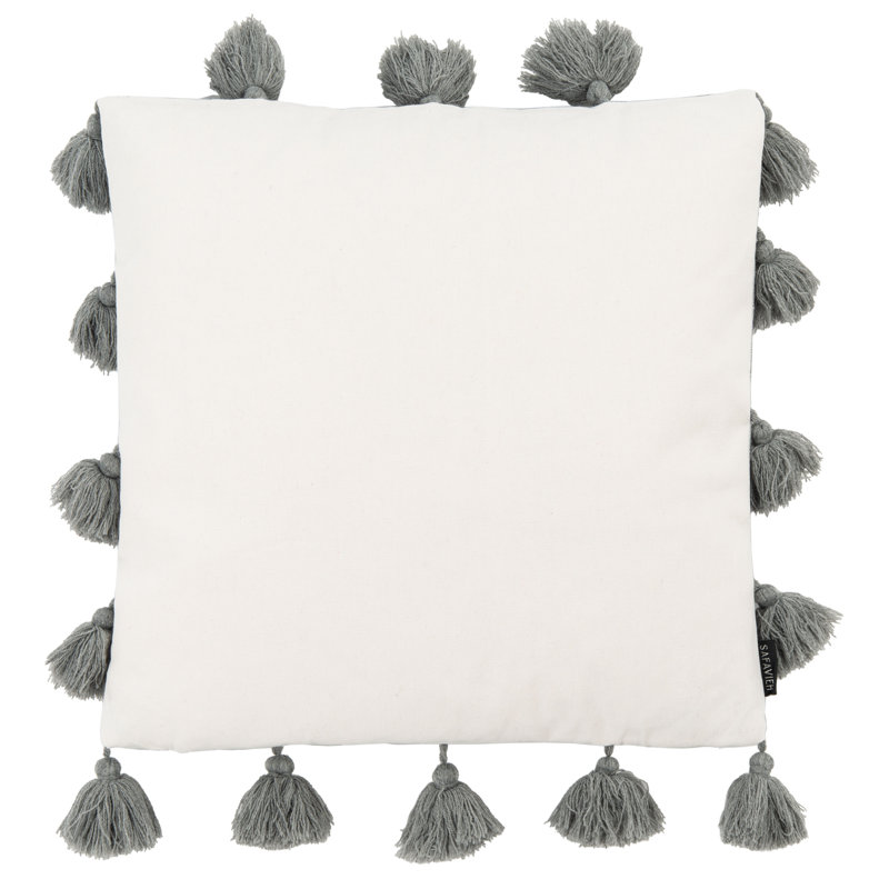 Tassels Throw Pillow, Gray