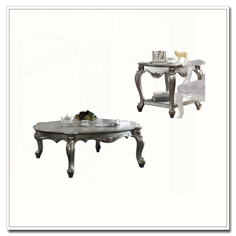 Antique Platinum 1-Shelf End Table