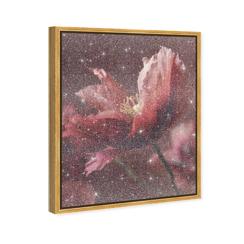 Merlot Blush Blossom II Floral & Botanical Canvas Print by Oliver Gal, Black Frame, 16 x 20, 25"H x 31"W, Gold Floater Frame