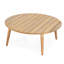 Table basse d'extérieur ronde en bois d'acacia, finition bois naturel