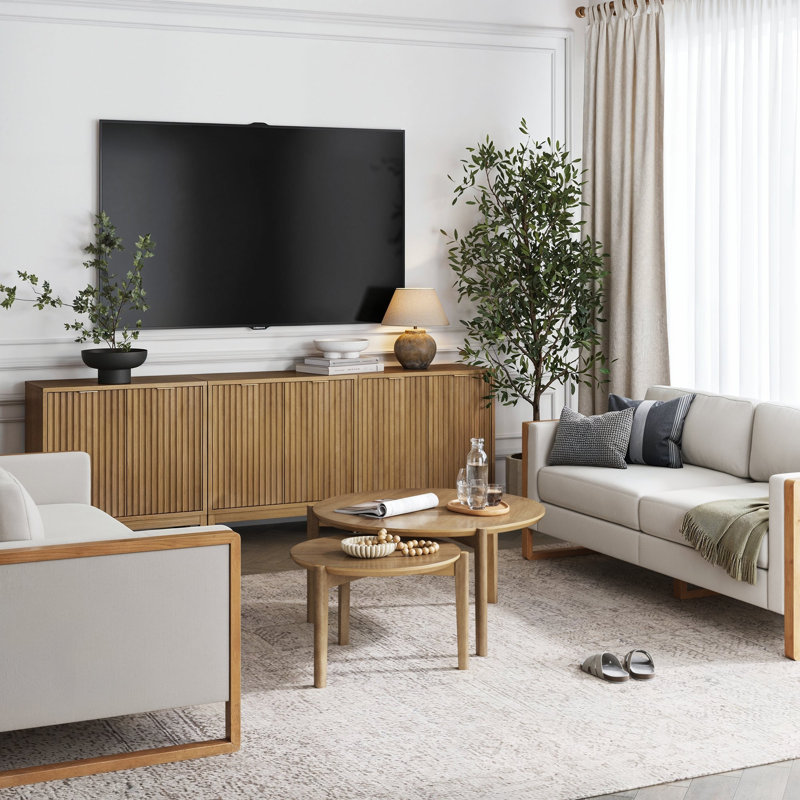 Coggins 3-Pack Solid Wood Accent Cabinet Or TV Stand, Light Brown