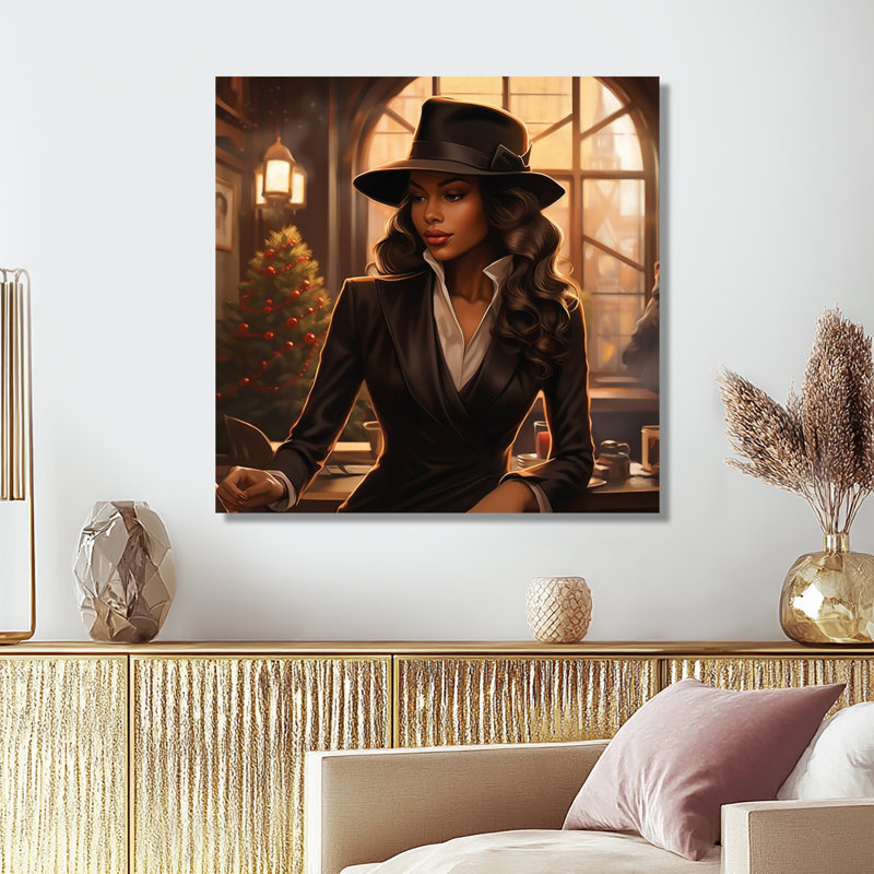 Harlem Jazz Retro Afro Beauty III - Musician Wall Art, reproduction, Sans cadre, métal, H 30 po x l 30 po