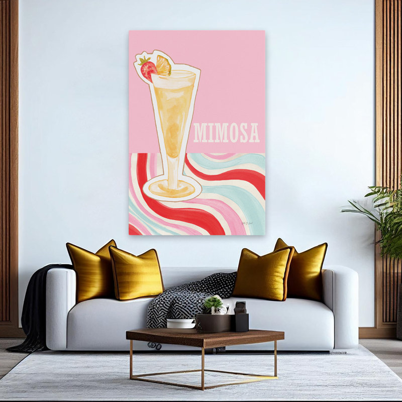 Mimosa - art bleu alcool 60S 70S, H 60 po x l 40 po