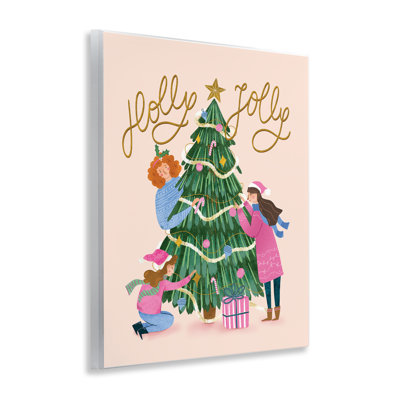 Arbre de Noël familial, art mural, par Macu Barreto