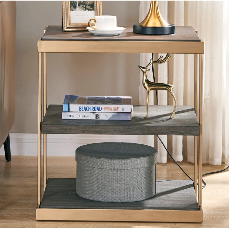 Gerrity Floor Shelf End Table with Storage