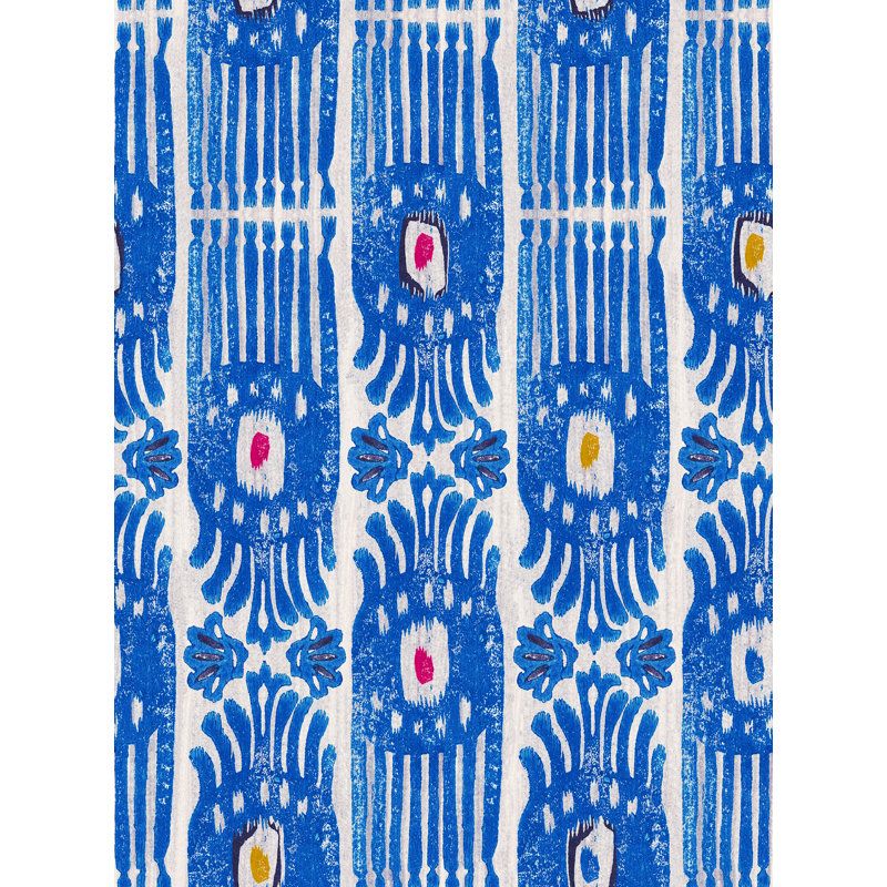 MINNIE KEMP X MINDTHEGAP Wallpaper Roll, Blue/White/Red/Yellow