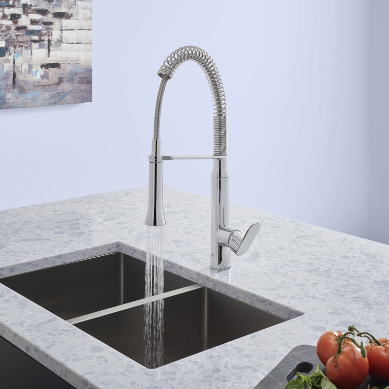 K7 Pull Down Single Handle Kitchen Faucet with Accessories, StarLight Chrome