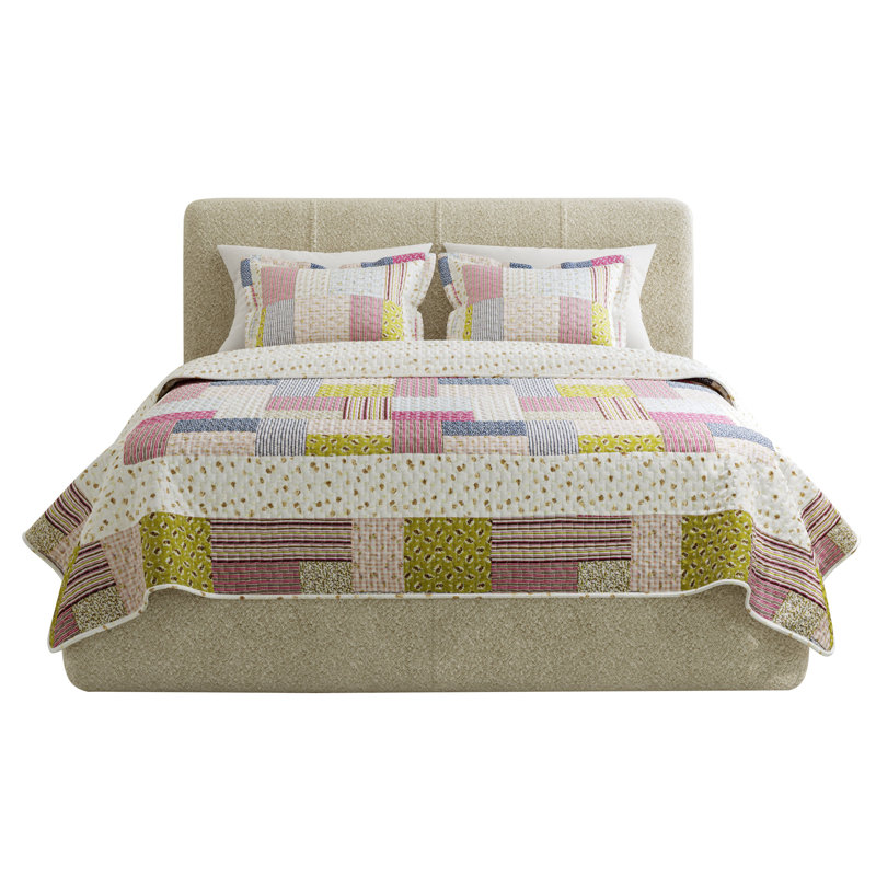  Patchwork Quilt Set - with Pillow Sham/s - Machine Washable Lightweight Multicolor Bedding, King Quilt + 2 Shams