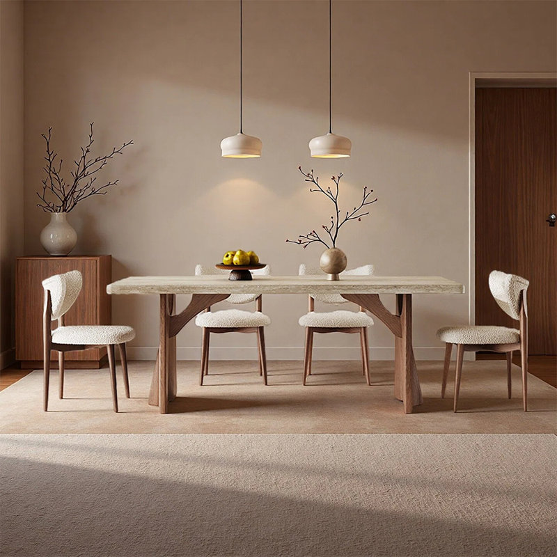 Ensembles de table de salle à manger Modern Fashion, 5 pièces: table, 4 chaises, H 30,31 po x l 55,11 po x P 31,49 po