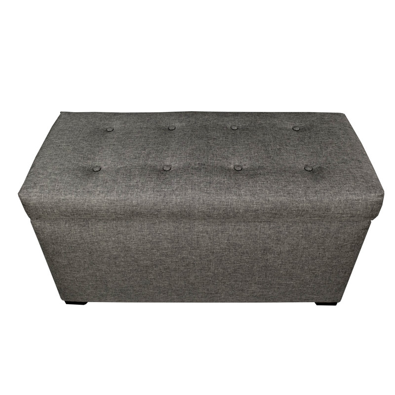 Ayleen Upholstered Storage Bench, Dark Grey