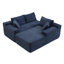 Canapé modulaire de 105 po, canapé modulaire Cloud avec assise profonde, canapé modulaire moderne en L avec méridienne, fauteuils rembourrés pour la chambre du salon, sans assemblage, (BLEU)