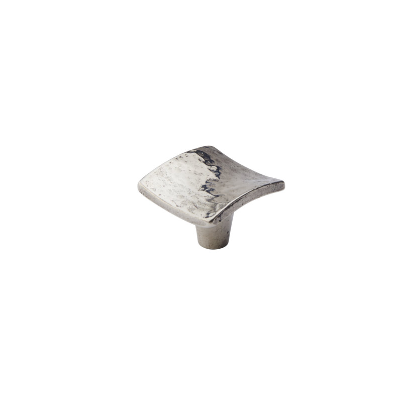 Martellata Square Knob, White Bronze