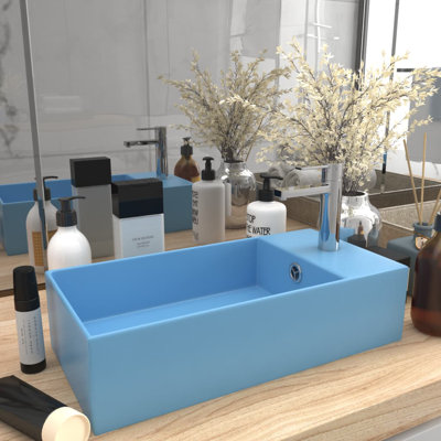vidaXL Bathroom Sink with Overflow Ceramic