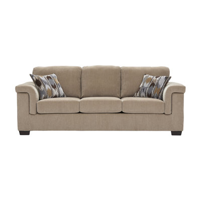 96" Upholstered Padded Track Arm Sofa - Macho Tawny