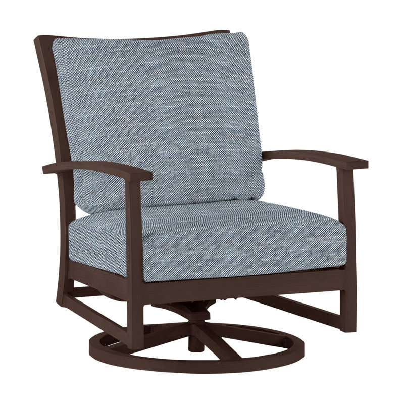 Charleston Patio Lounge Chair with Cushions, No Welt, Linen Dove, Charleston Aluminum #60 Oak