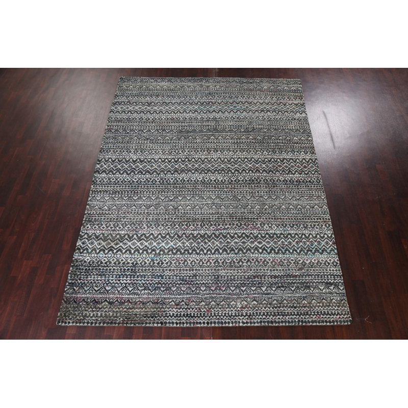 Handmade Abstract Jute/ Wool Area Rug