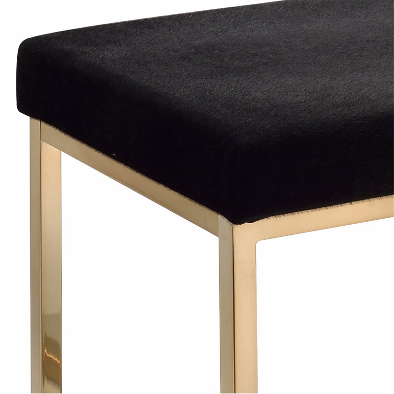 Upholstered Footstool Ottoman With Metal Legs, Indoor Small Ottoman