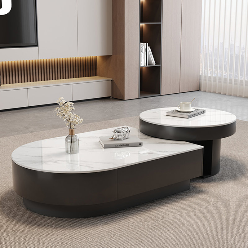 Ensemble de tables basses Luxury Granite, H 11,8 po x L 39,4 po x l 27,6 po