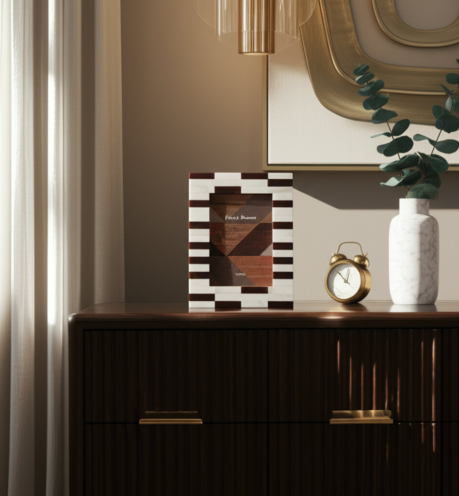 Geometric Cutout Picture Frame, 5" W x 7" H