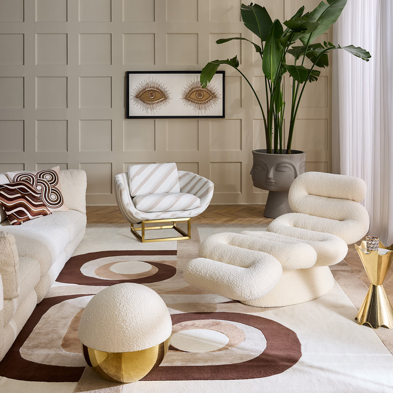 Alphaville Round Footstool Ottoman