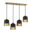 Lustre linéaire à 4 lumières en noir mat avec accents chauds en laiton