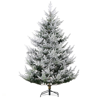  Artificial Christmas Tree With 1218 Realistic Snow-Dipped Branches, Steel Base, Auto Open Design, And Easy Assembly, Christmas Tree