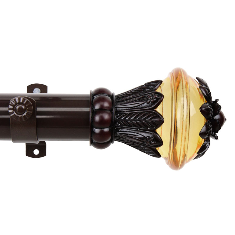 Tringle à rideaux simple Siciliano, Noir, H 3,5 po x l 96 po x P 4,5 po