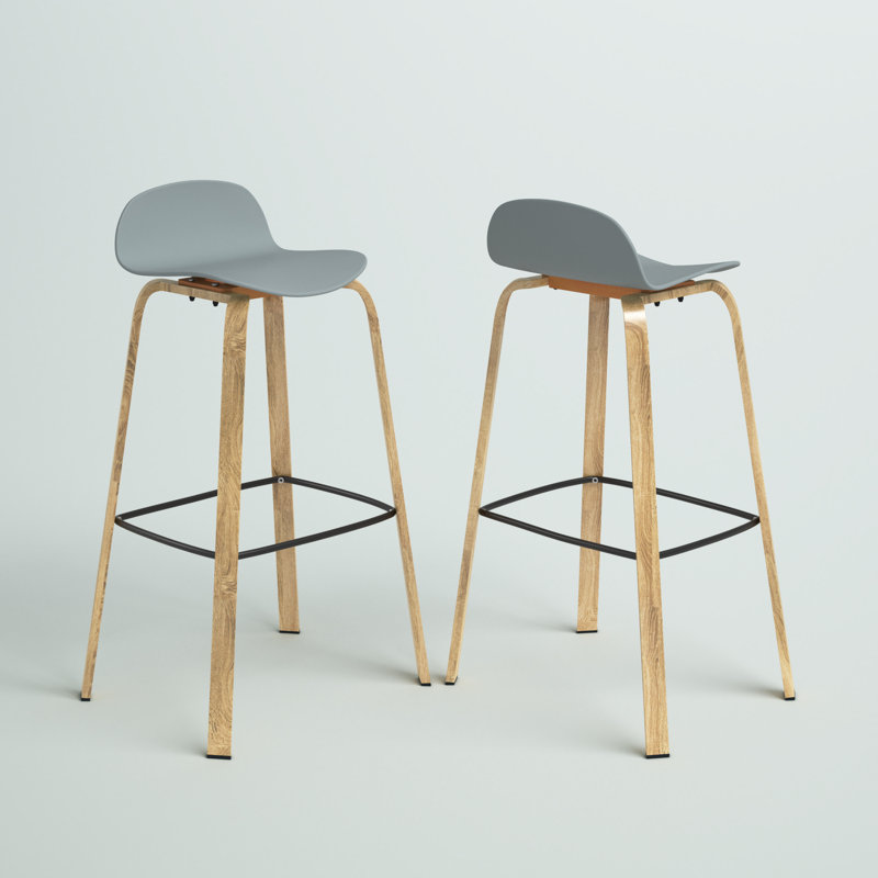 Brees Counter Stool with Metal Frame, Gray