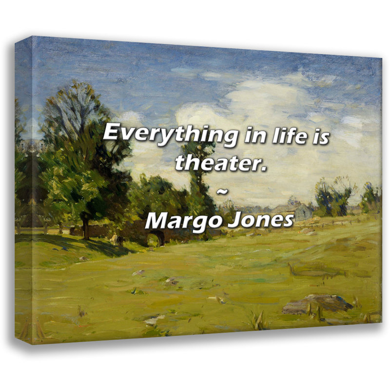 Citation de Margo Jones: Tout dans la vie, c'est du théâtre., H 26 po x l 32 po