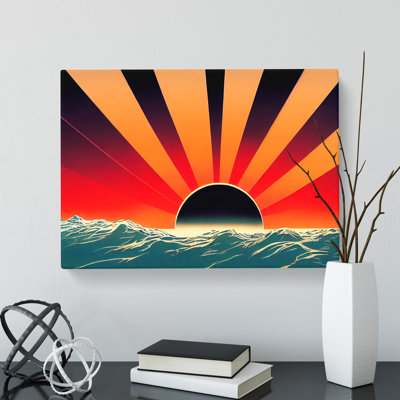 Mesmerising Seascape At Sunset Abstract - Wrapped Canvas