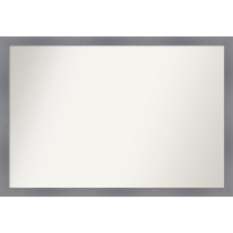 Jerlyn Solid Wood Frame Mirror, 26.5" x 38.5", Gray, Rectangle