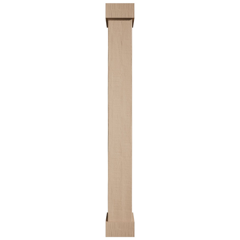 Enveloppe de colonne carrée Timberthane, H 72 po x l 6 po x P 6 po, Cèdre brut, Standard standard et base