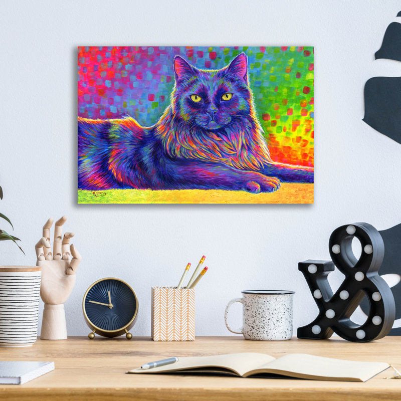 Art psychédélique arc-en-ciel par Rebecca Wang, art mural en verre acrylique, 36 po x 24 po, H 12 po x l 16 po x P 0,13 po