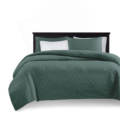 3 Piece Reversible Bedspread Set Balsam Green